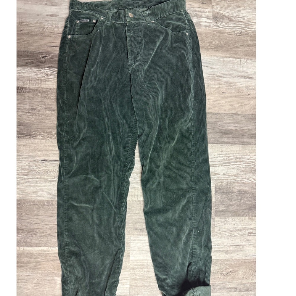 Lee Riveted Mens Green Corduroy Pants Straight Leg Vintage 32x31 305-2558